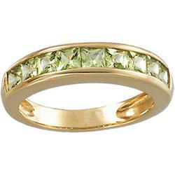 14K Yellow Gold Peridot Channel Band Ringyellow 