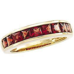 14K Yellow Gold Garnet Channel Band Ringyellow 