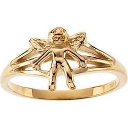 14K Yellow Gold Angel Chastity Ring With Box - Size 6yellow 