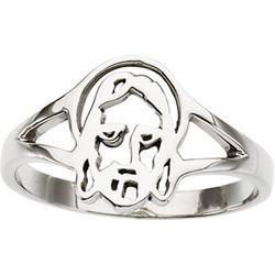 Sterling Silver Face Of Jesus Chastity Ring With Box - Size 11sterling 