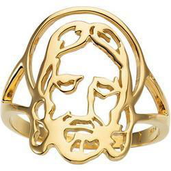 10K Yellow Gold Face Of Jesus Chastity Ring With Box - Size 11yellow 