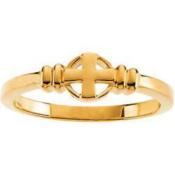 14K Yellow Gold Cross Ring - Size 6yellow 