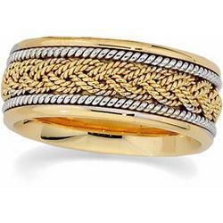 14K Two Tone Gold Hand Woven Bandtwo 