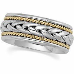 14K Two Tone Gold Hand Woven Bandtwo 