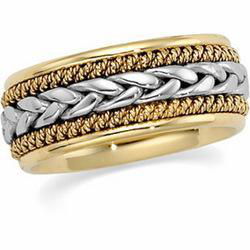 14K Two Tone Gold Hand Woven Bandtwo 