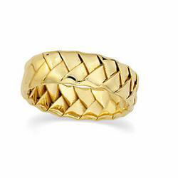 14K Yellow Gold Hand Woven Bandyellow 