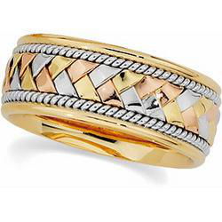 14K Gold Tri Color Hand Woven Bandgold 