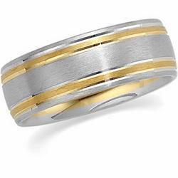 14K Two Tone Gold Design Bandtwo 