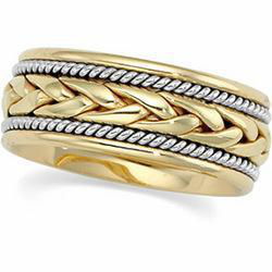 14K Two Tone Gold Hand Woven Bandtwo 