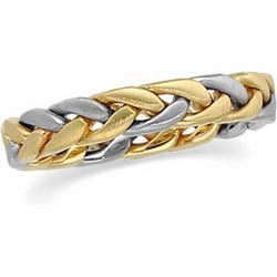 14K Two Tone Gold Hand Woven Bandtwo 