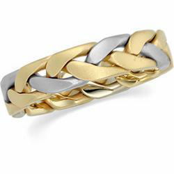 14K Two Tone Gold Hand Woven Bandtwo 