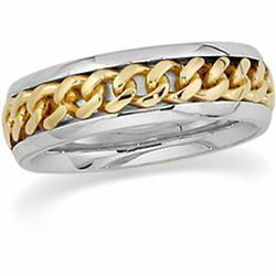 14K Two Tone Gold Hand Woven Bandtwo 