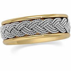 14K Two Tone Gold Hand Woven Bandtwo 