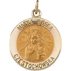 14K Yellow Gold Matka Boska Medalyellow 
