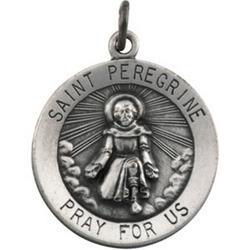 Sterling Silver Round Peregrine Pendant Medalsterling 