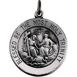 Sterling Silver Round Holy Trinity Pendant Medalsterling 