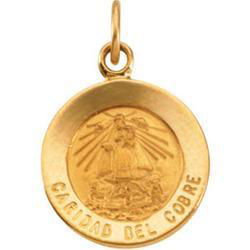 14K Yellow Gold Caridad Del Cobre Medalyellow 