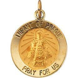 14K Yellow Gold Infant Of Prague Medalyellow 