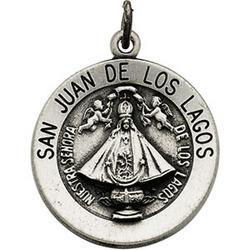 Sterling Silver Round San Juan/Los Lagos Pendant Medalsterling 