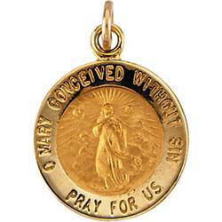 14K Yellow Gold Immaculate Conception Medalyellow 