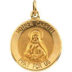 14K Yellow Gold Mother Cabrini Medalyellow 