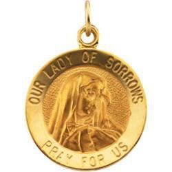 14K Yellow Gold Our Lady Of Sorrows Medalyellow 