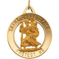 14K Yellow Gold St. Christopher Medalyellow 