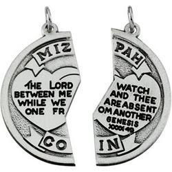 Sterling Silver Mizpah Coin Pendantsterling 