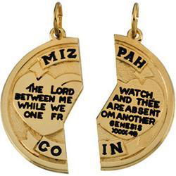 Yellow Gold Filled Mizpah Coin Pendantyellow 