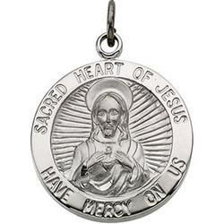 Sterling Silver Sacred Heart Of Jesus Medalsterling 