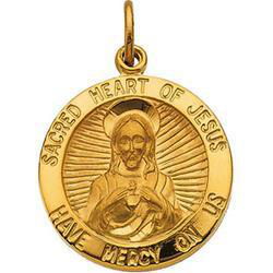 Yellow Gold Filled Sacred Heart Of Jesus Medalyellow 