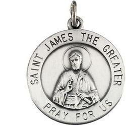 Sterling Silver Round St James Pendant Medalsterling 