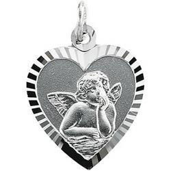 14K White Gold Angel Heart Pendantwhite 