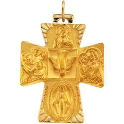 14K Yellow Gold Cross 4-Way Medalyellow 