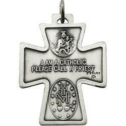 Sterling Silver Cross 4-Way Medalsterling 