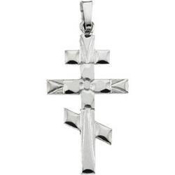 14K White Gold Orthodox Cross Pendantwhite 