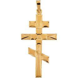 14K Yellow Gold Orthodox Cross Pendantyellow 