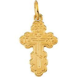 14K Yellow Gold Die Struck Orthodox Cross Pendantyellow 