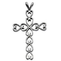 14K White Gold Cross Pendantwhite 