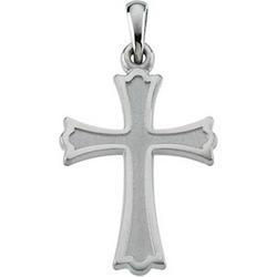 14K White Gold Cross Pendantwhite 