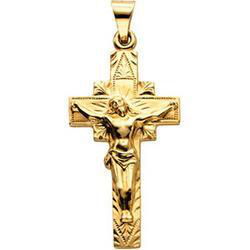 14K Yellow Gold Crucifix Pendantyellow 