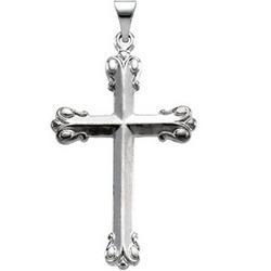 14K White Gold Cross Pendantwhite 