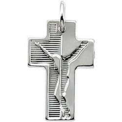 14K White Gold Crucifix Pendantwhite 