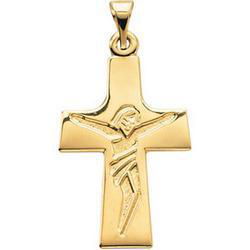 14K Yellow Gold Crucifix Pendantyellow 