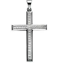 14K White Gold Cross Pendantwhite 