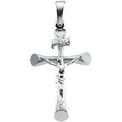 14K White Gold Crucifix Pendantwhite 