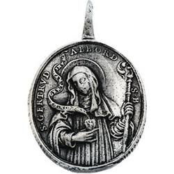 Sterling Silver St. Rose Of Lima & St. Gertrude Pendantsterling 