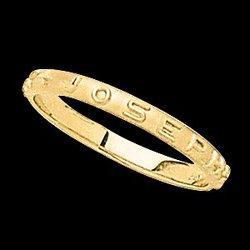 14K White Gold Jesus, Mary, & Joseph Ringwhite 