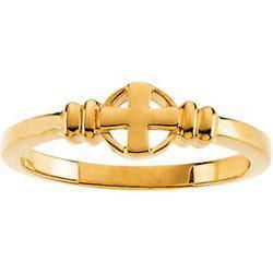 14K Yellow Gold Cross Ringyellow 