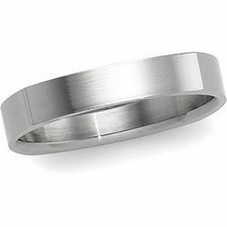 14K White Gold Square Comfort Fit Band - 4mmwhite 